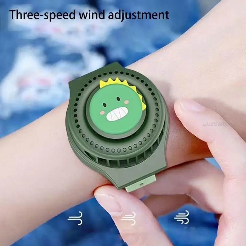 27RB MINI WRIST WATCH FAN الأطفال المحمولة صامتة شاهد مروحة كهربائية صامتة USB قابلة لإعادة الشحن المبرد الصيفي المبرد