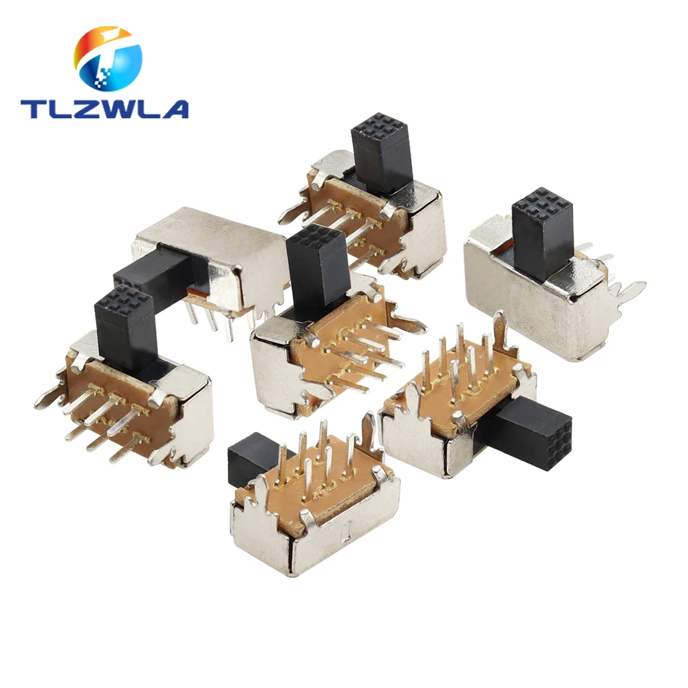 10 sztuk SK22D02 długość rączki 5mm przełącznik dwupozycyjny SK-22D02 6Pin 2 pozycje 2 p2t poziome podwójne przełącznik suwakowy SK22D02GB5