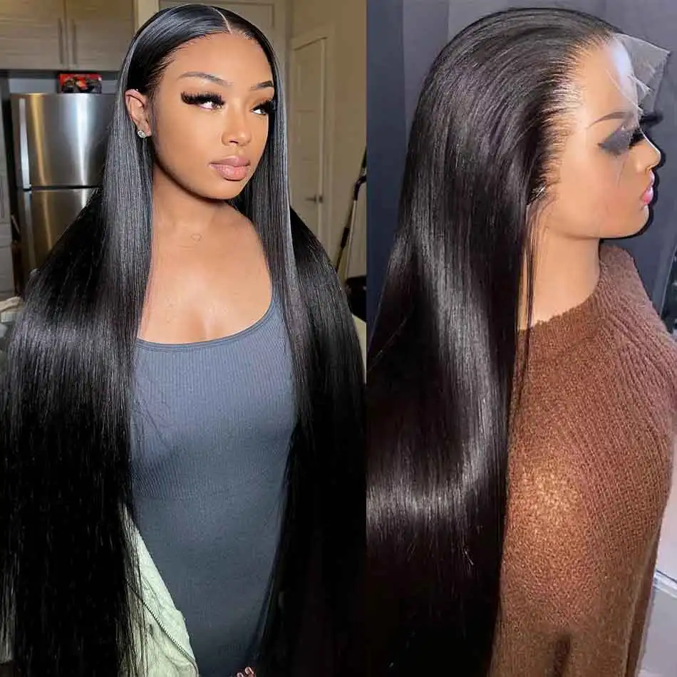 40 Inch Bone Straight Human Hair 13x4 Hd Lace Frontal Wig Brazilian 13x6 Lace Front Human Hair Wigs For Black Women Pre Plucked