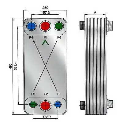 FHC110G Newly Upgraded Plate Heat Exchanger Fluorine Side Diagonal Flow CE and UL Certified Custom Models and Connectors MOQ 1