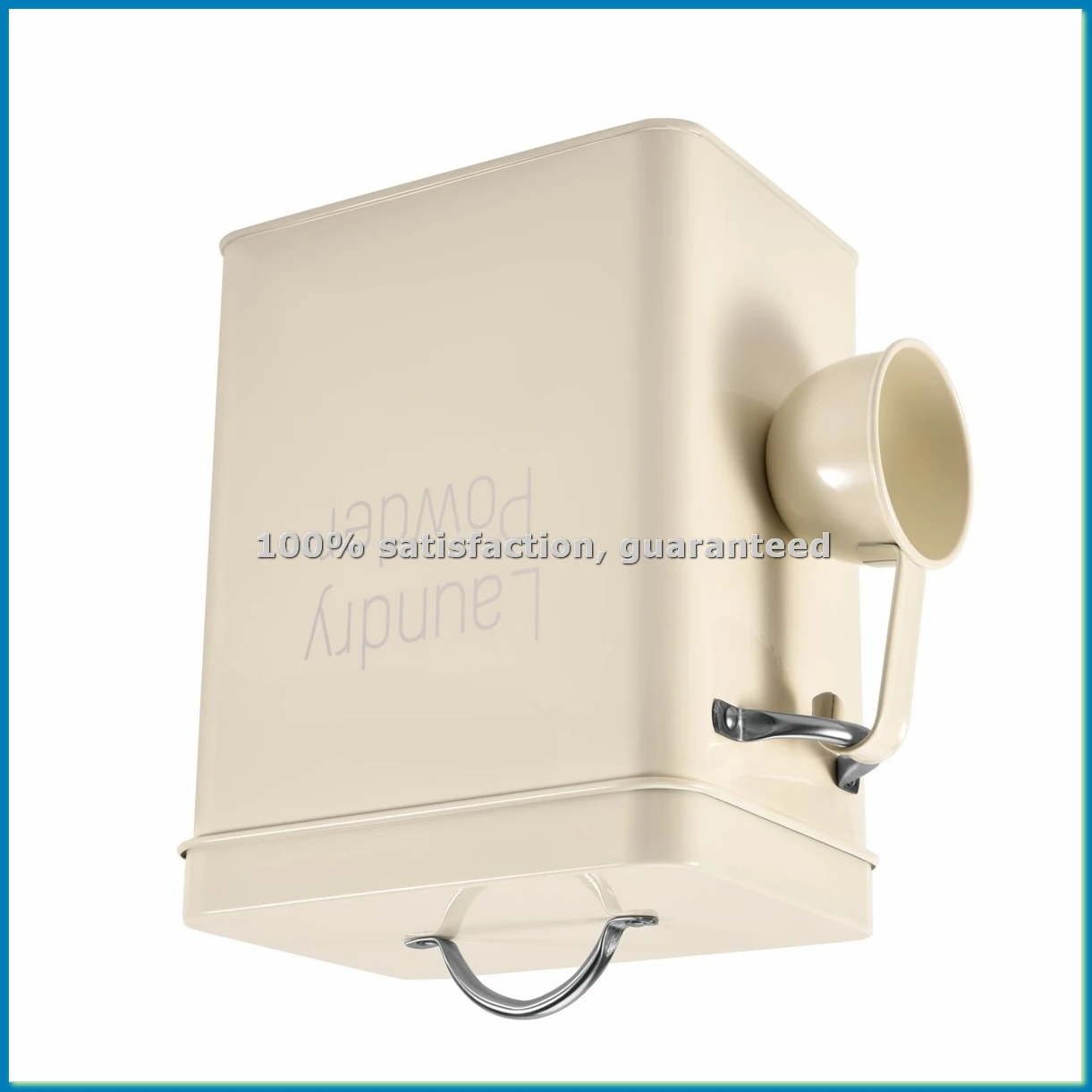 5L Beautiful Powder Laundry Powder Boxes Storage with Scoop White-AT48