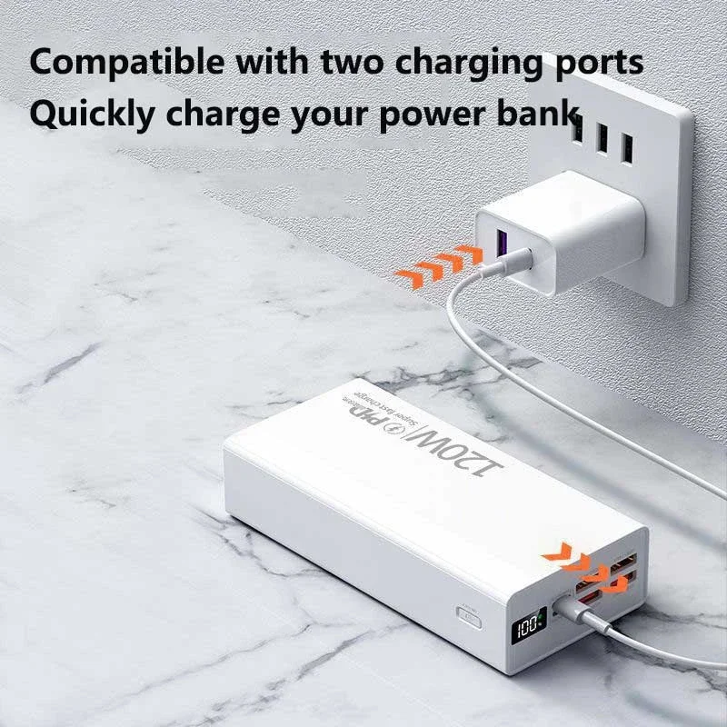 

100000mAh 120W Super Fast Charging Power Bank Ultra-high Capacity Portable Mobile Power Bank for Xiaomi Huawei iPhone NEW 2025