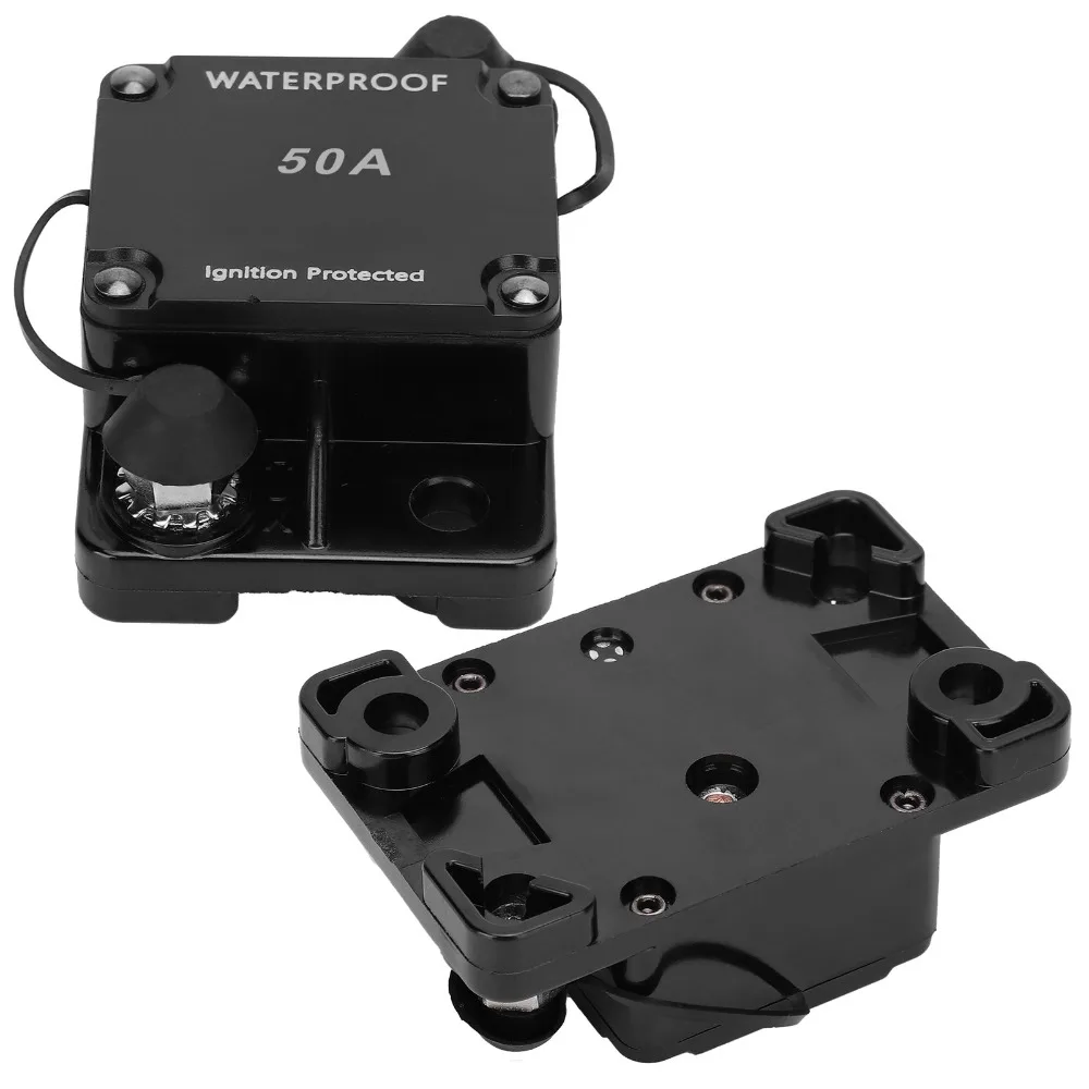 DC12-48V Circuit Breaker 50A-300A Auto Reset Auto Switch Fuse Holder Waterproof Auto Reset Fuse Holder RV Systems