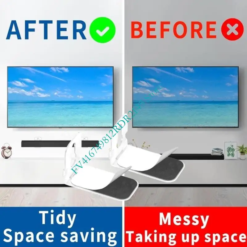 B2EF Universal Soundbar Wall Mount Bracket With Adhesive Patches Vibration Reduction for Enhanceds Sound Claritys