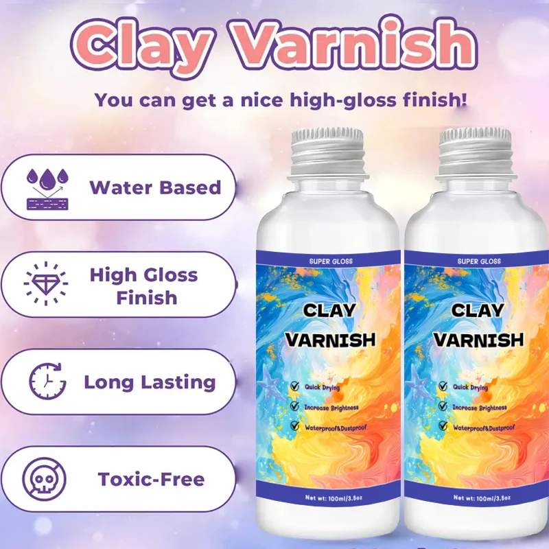 1.7oz/3.5oz Air Dry Clay Glaze Polymer Clay Varnish Prevents Cracking Non Yellowing For Ceramics Oil Paintings Wood Products