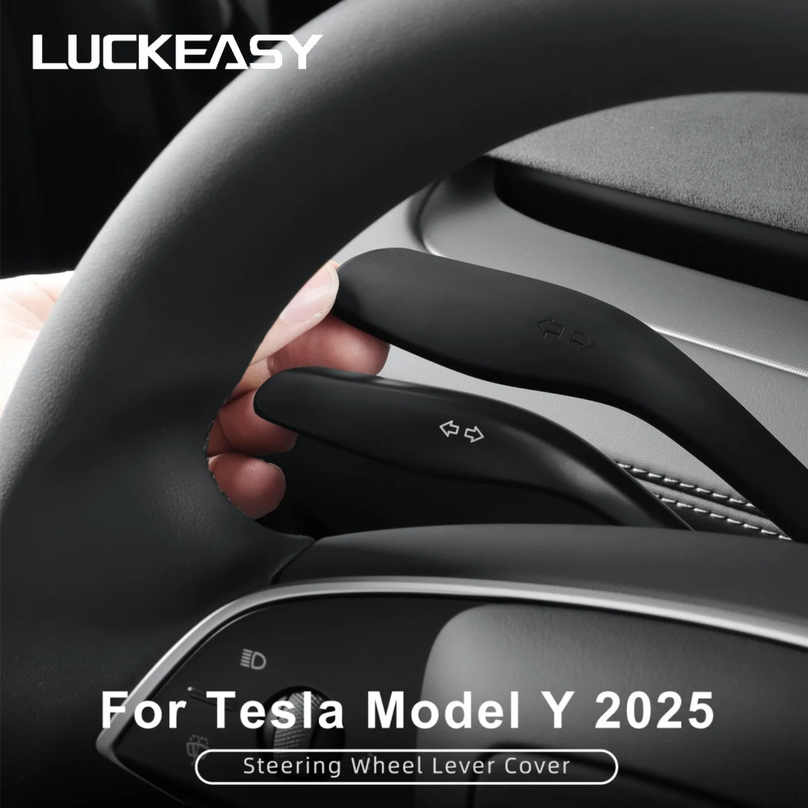 LUCKEASY for Tesla Model Y Juniper/YL/3 Highland 2025 2026 Car Steering Wheel Paddle Shifters Silicone Car Interior Modification