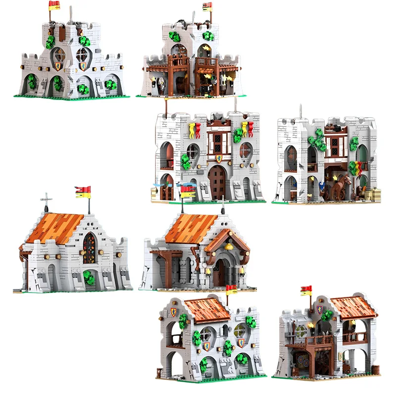 

MOC building block toy Medieval church Castle series model DIY Customized creative festival gift