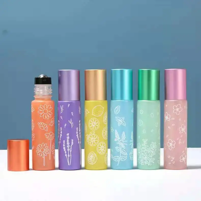 

Doterra 10ML Colorful Roll On Roller Bottle for Essential Oils Refillable Perfume Bottle Deodorant Containers Spray Lid Printing