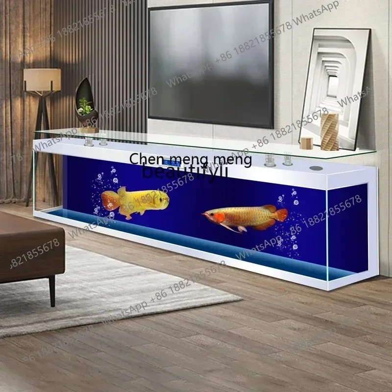 

Тумба под телевизор R cc182l с аквариумом и журнальным столиком, интегрированный аквариум для гостиной, домашний аквариум-шар из супербелого стекла