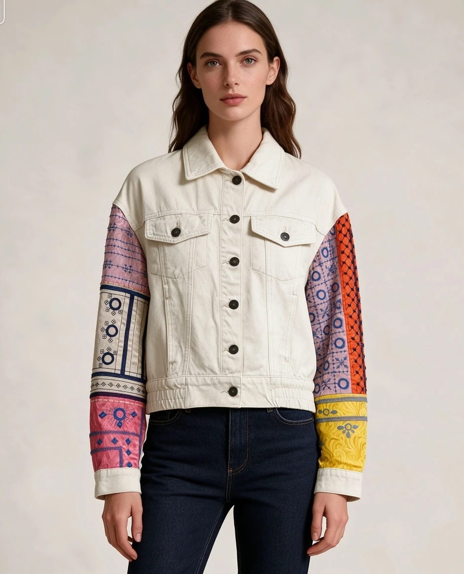 Spain Foreign Trade Fashion Loose Flower Print Short Women's Jacket New Style Casual Outerwear for Ladies