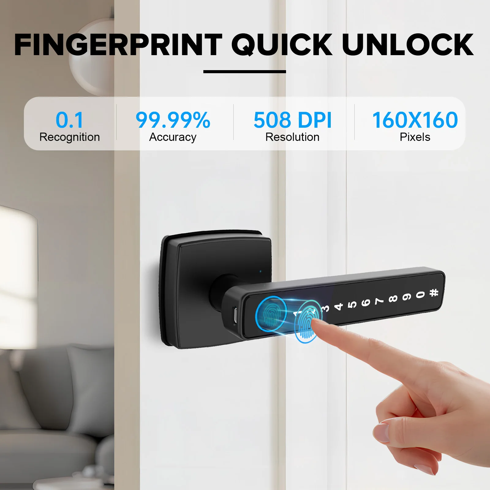 

Fingerprint Door Lock Smart Door Lock with APP Control Keypad,Keyless Entry Door Lock for Front Door,for Home Hotel Office