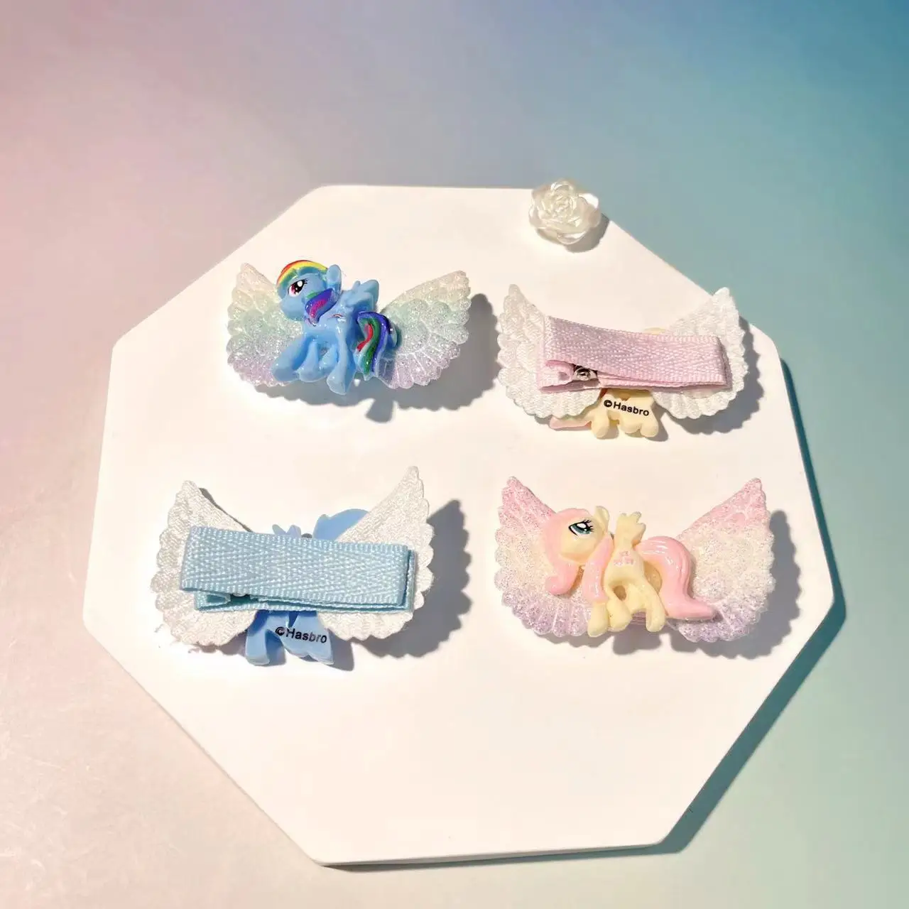 2 個マイリトルポニーヘアピン女の子新アニメユニコーンクリップ子供前髪ボビーピンファッション帽子ヘアアクセサリー子供のギフト