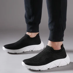 Tênis de plataforma leve masculino, respirável, sapatos casuais, meias elásticas, top baixo, vulcanizado, moda ao ar livre, outono, 2024