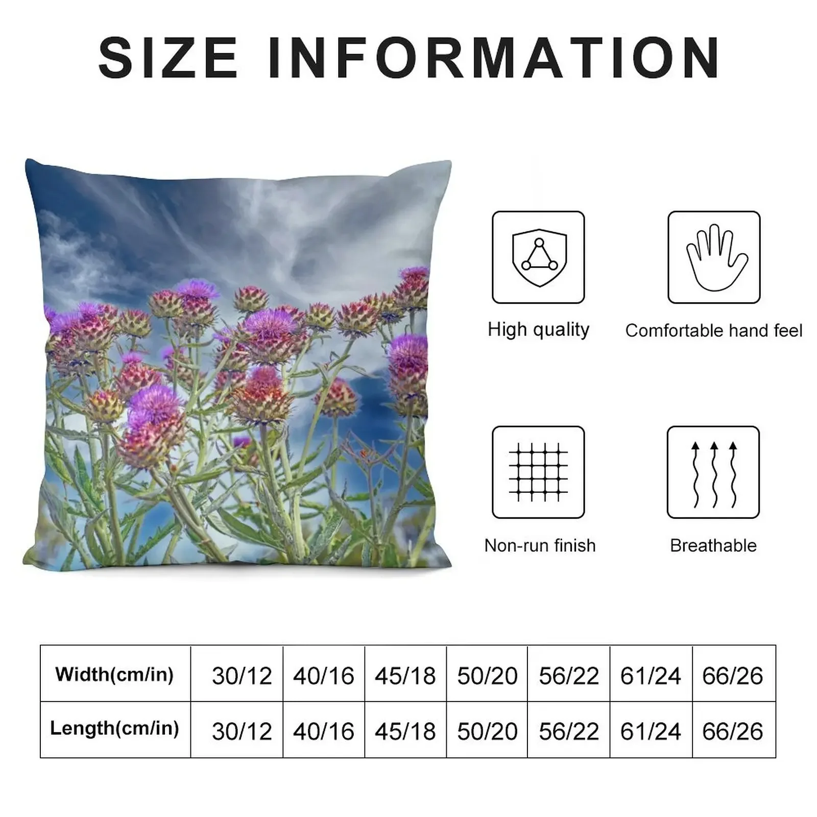 Thistles in a Scottish Sky Throw Pillow Pillow Case Cushion Child pillow