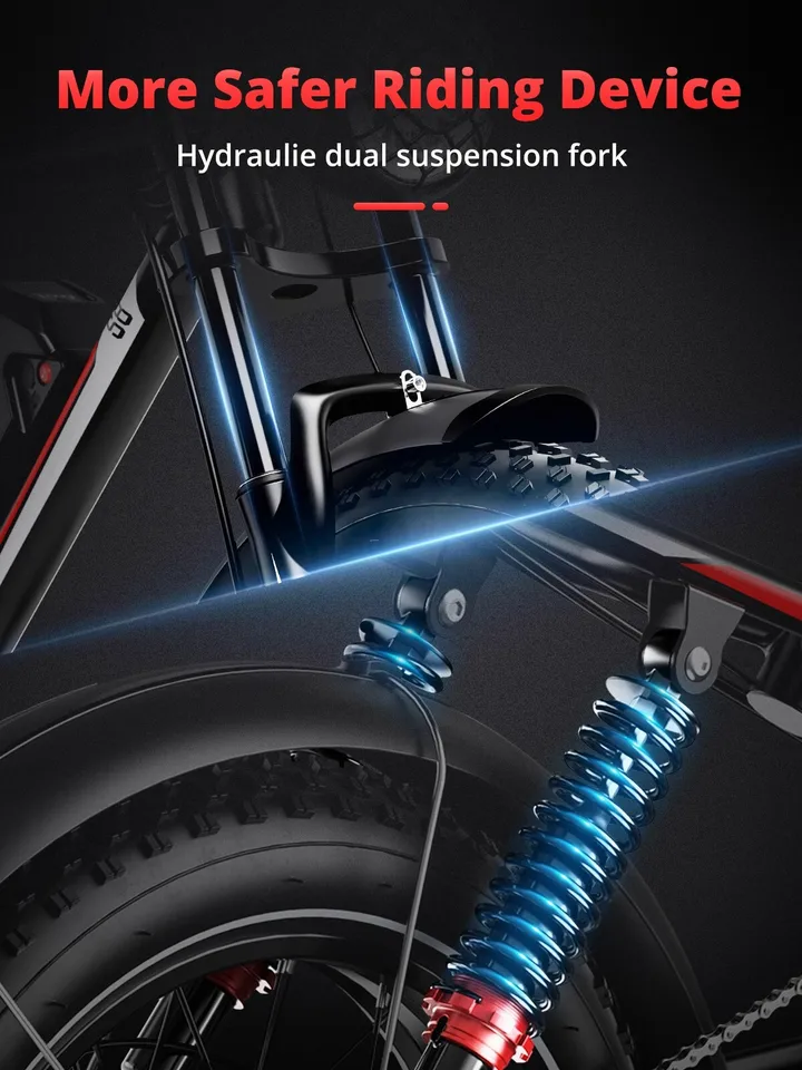2000W 25AH 20" Fat Tire Electric bike AWD Dual Motor Dual Suspension E- image 8