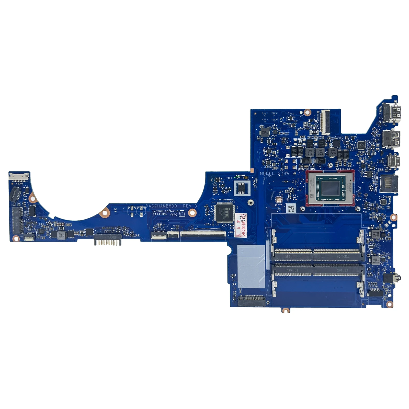 Motherboard portátil totalmente testado, Mainboard para HP Pavilion 15-EH, 100% CPU, R3-4300U, R3-5300U, DAG7HAMB8D0