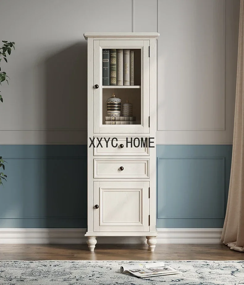 

Solid Wood Sideboard Narrow One Wall High Cabinet Wine Cabinet Living Room Wall Small