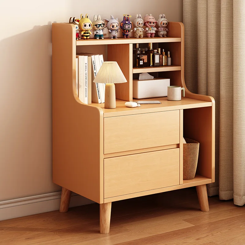 

Bedside table, drawer storage, storage shelves, living room, modern minimalist bedroom, small bedside