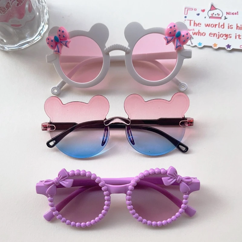 3/6 Stücke 2026 Jungen Mädchen Nette Neueste Doppel Farben Bär Form Kinder Kinder Baby Bär Ohr Herz Mode Gläser Katze Ohr Brillen – Detail 6