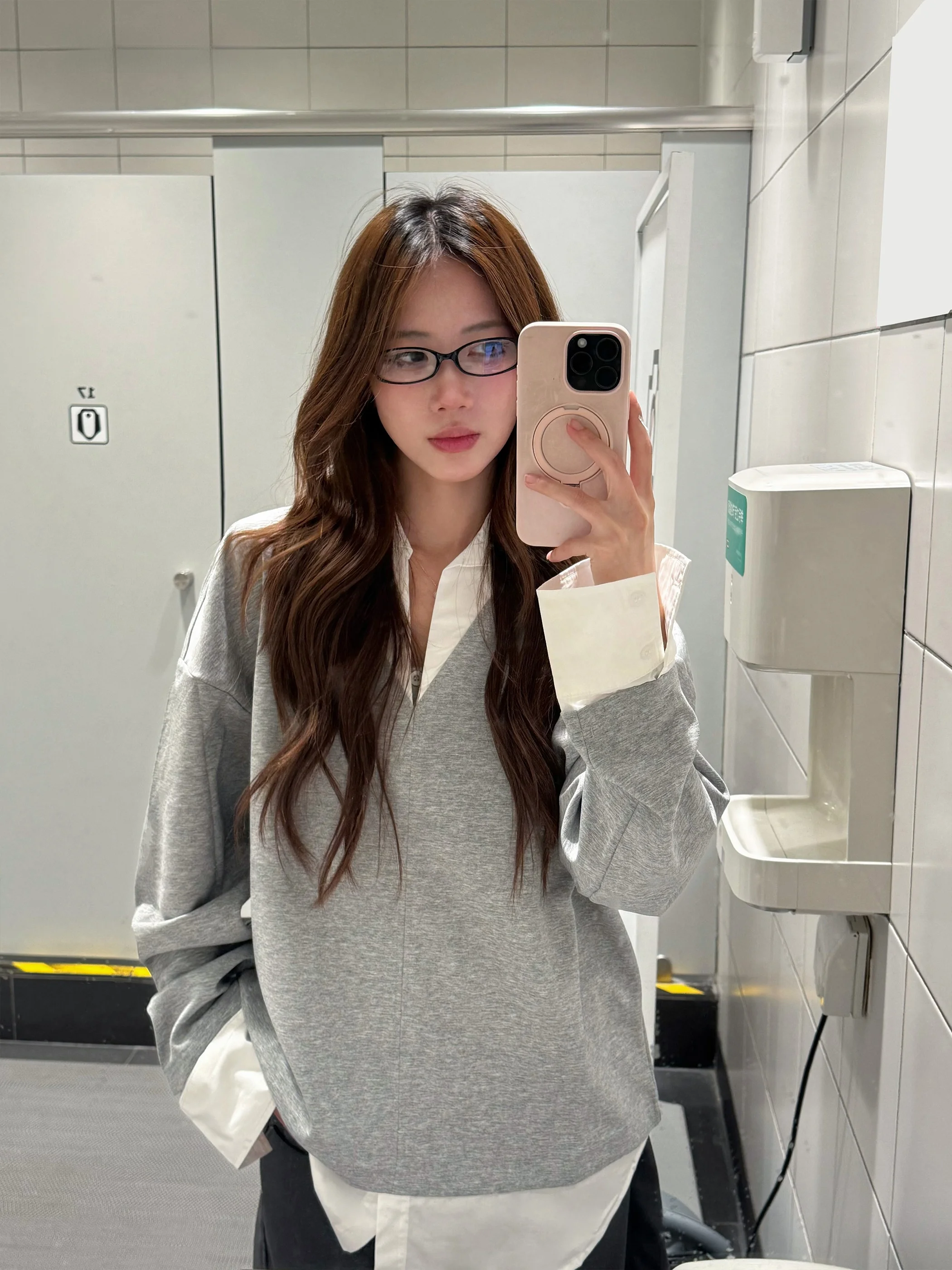 

ay Collar Long Sve Casual irt Women Loose Comfortable Simple Leisure Top Vinmuk Korean Sle Small ence