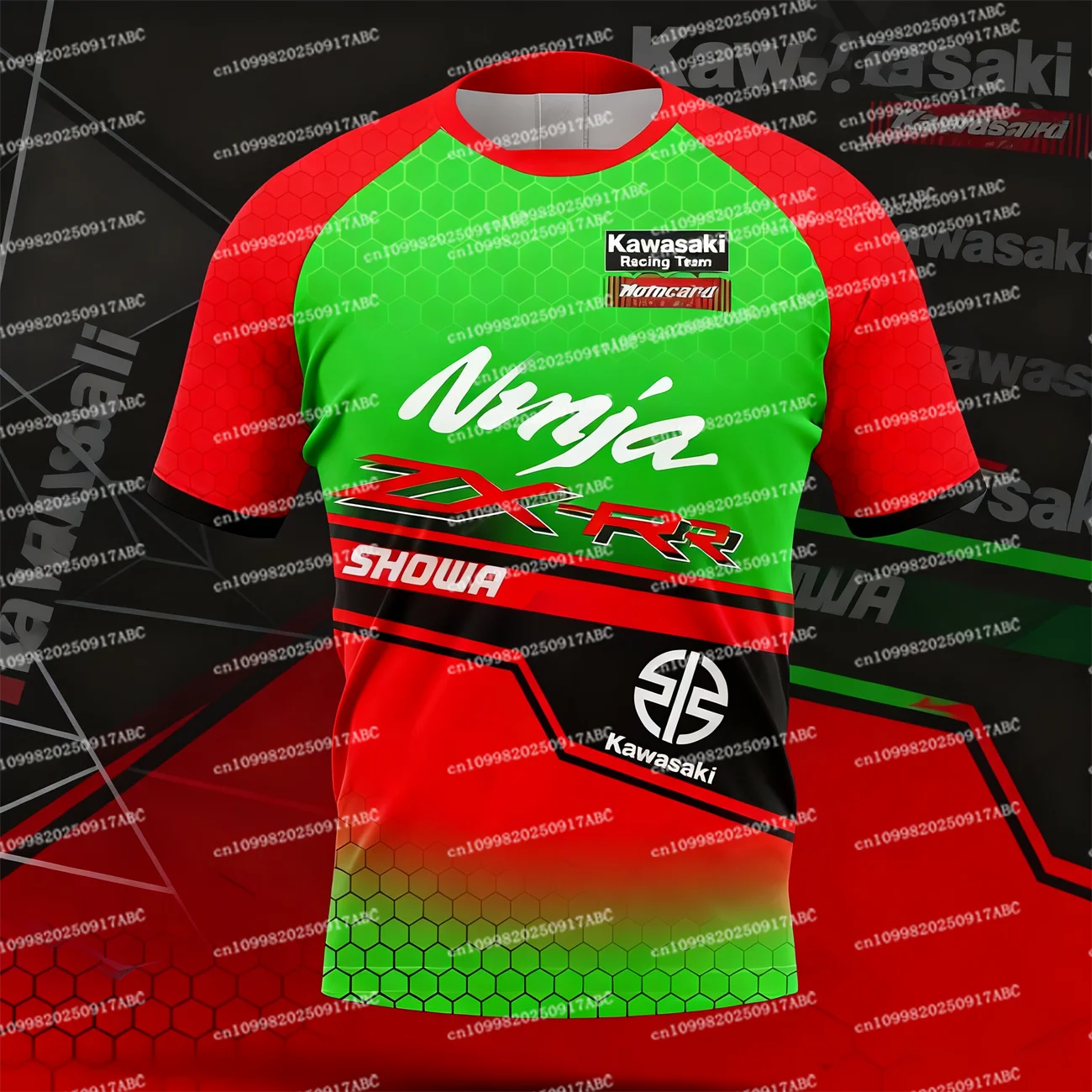 

（Kawasaki ）Men Tshirt Kawasaki Tshirt Competition Women T-shirt Jersey Sports Casual Short-sleeved Comfortable Motorcycle Top