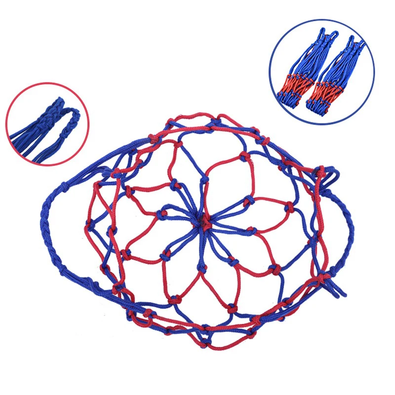 ถุงตาข่ายบาสเก็ตบอลเก็บไนล่อนถักกระเป๋าลูกเดียวพกพาอุปกรณ์กลางแจ้งกีฬาฟุตบอลวอลเลย์บอล