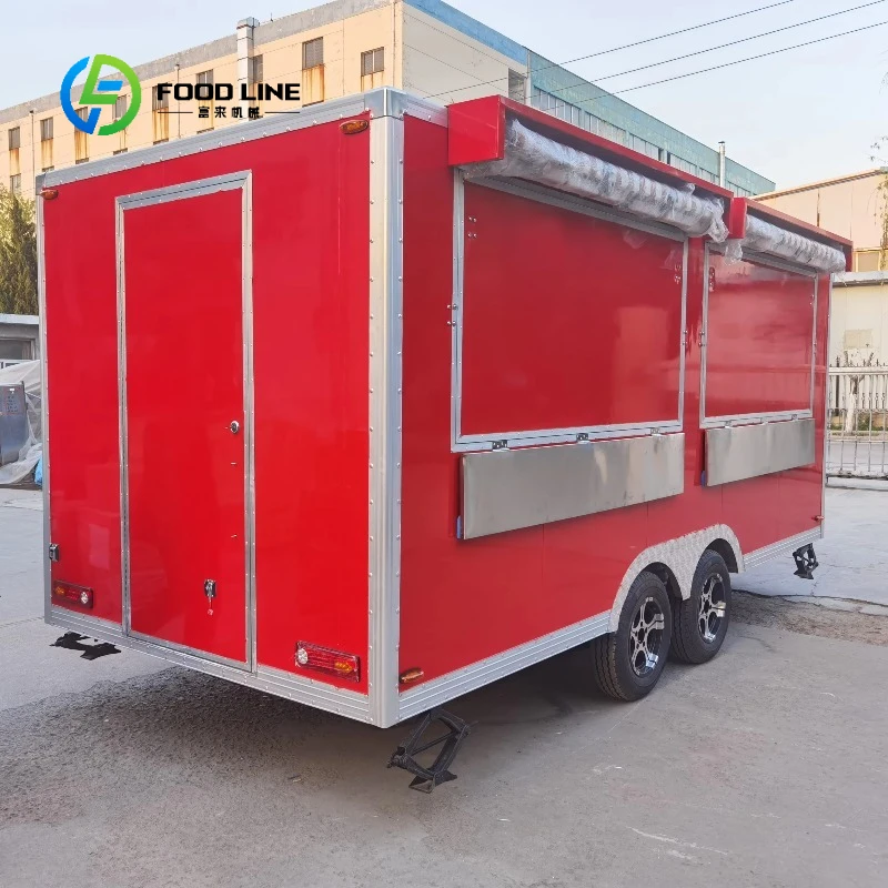 CE Certified Mobile Concession Food Cart Trailer with Coffee Machine for Fast Food Ice Cream Snack Factories at 220v Customized