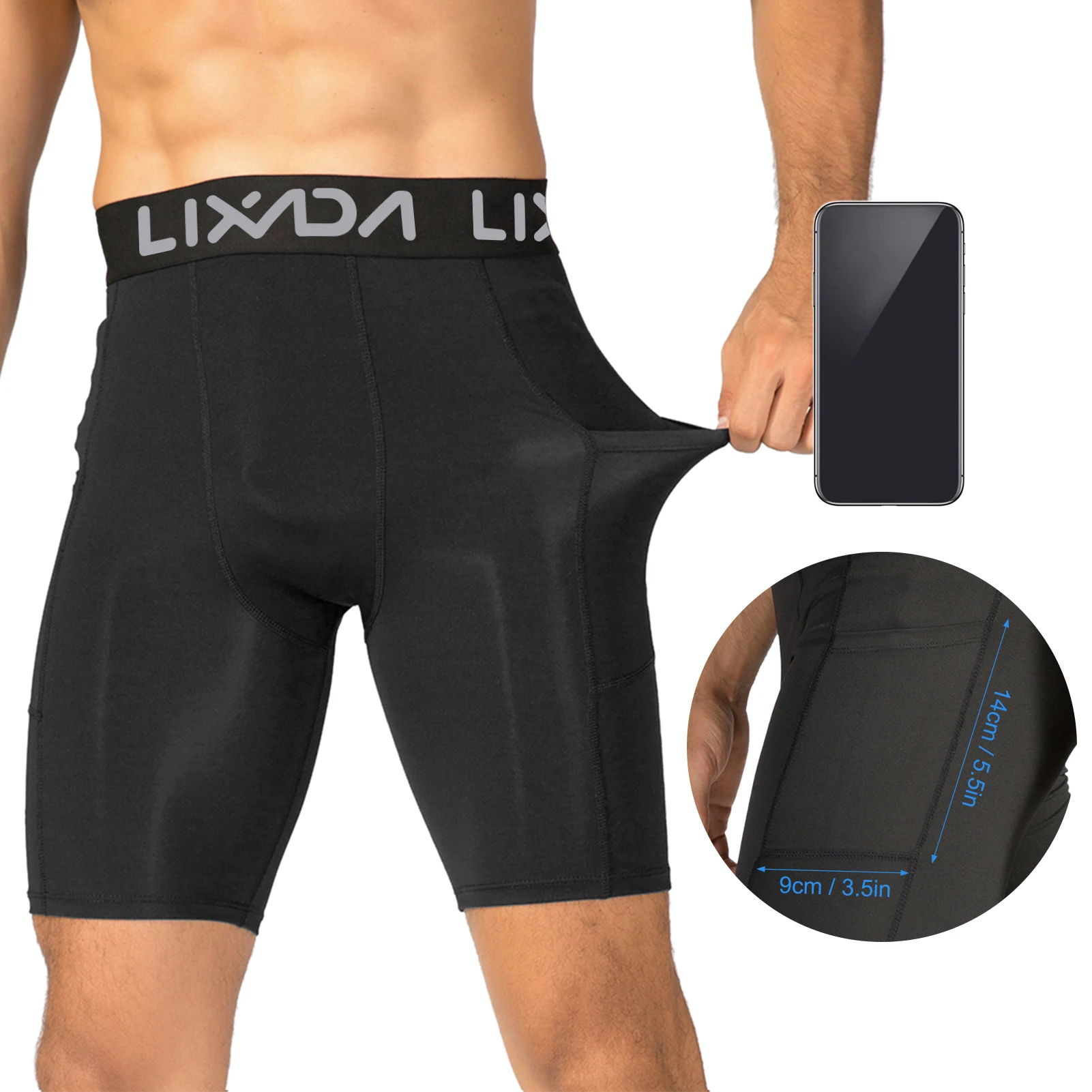 Lixada 3 Pack Men Sports Shorts Active Workout Underwear with Pocket