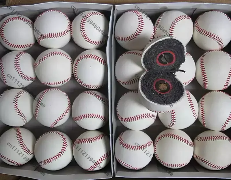 High Quality Hard Type Baseball Softball Wool Core Red Stitch 9 Inch Solid Ball For Primary Secondary School Training Match