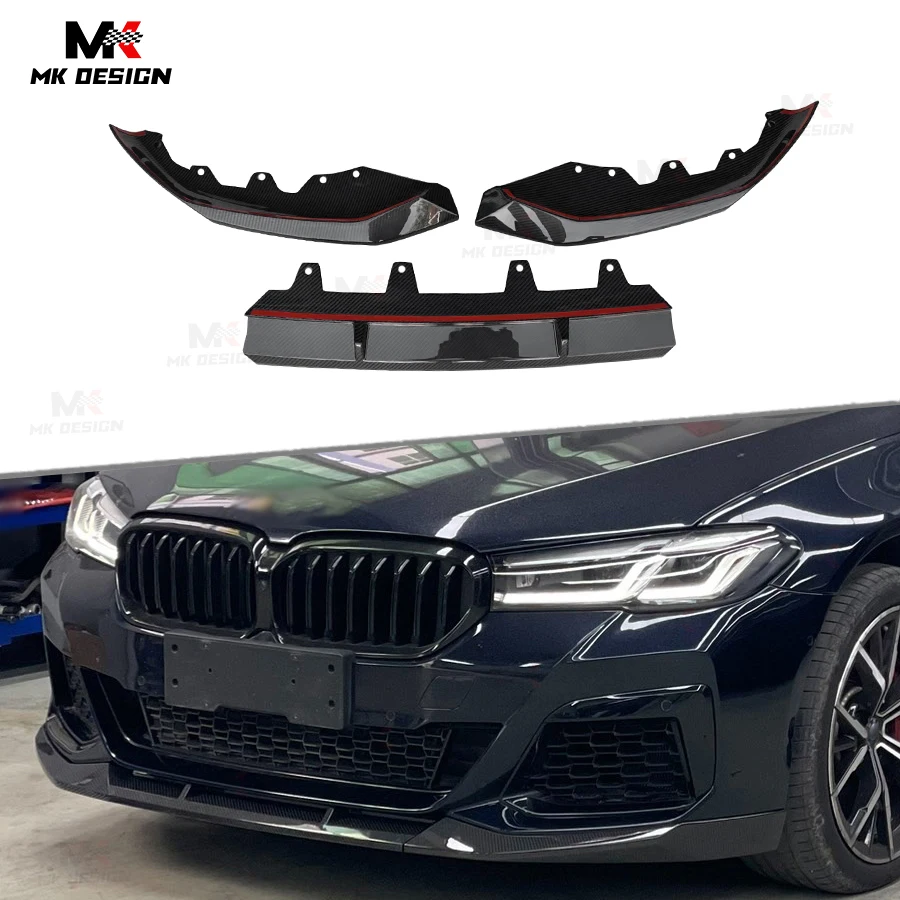 

Carbon Fiber Front Bumper Lip Spoiler for BMW 5 Series 520i 530i 540i G30 G38 2021+ MP Style Front Lip Chin Splitter Spoiler