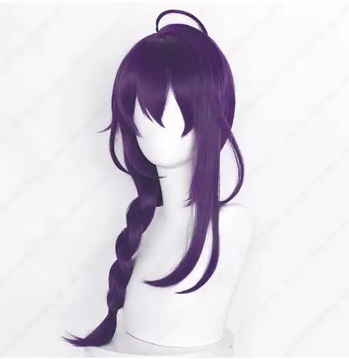 Parrucca cosplay Ayase Mayoi Parrucche intrecciate viola lunghe 65 cm Parrucche sintetiche resistenti al calore per Halloween