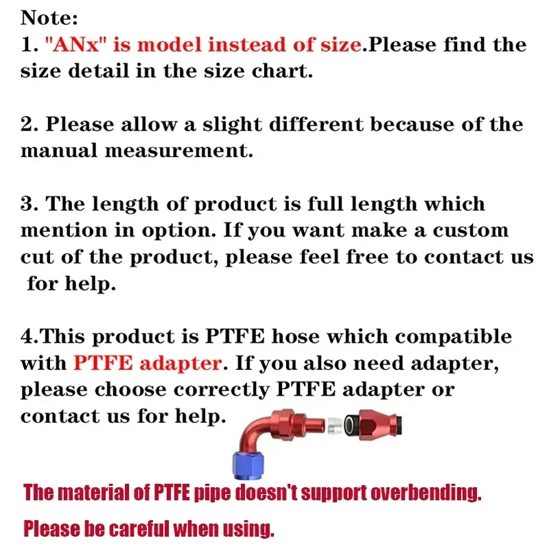 1M/2M/3M/5M AN3 AN4 AN6 AN8 AN10 Universal E85 Fuel Hose Oil Gas Cooler Line Pipe Tube Inside PTFE Nylon Stainless Steel Braided