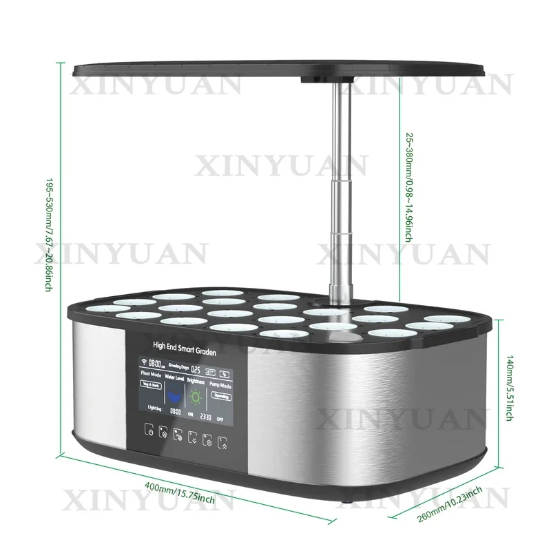 Hydroponic System 20pot – Patented Smart Control Stainless Steel | Indoor Home Use