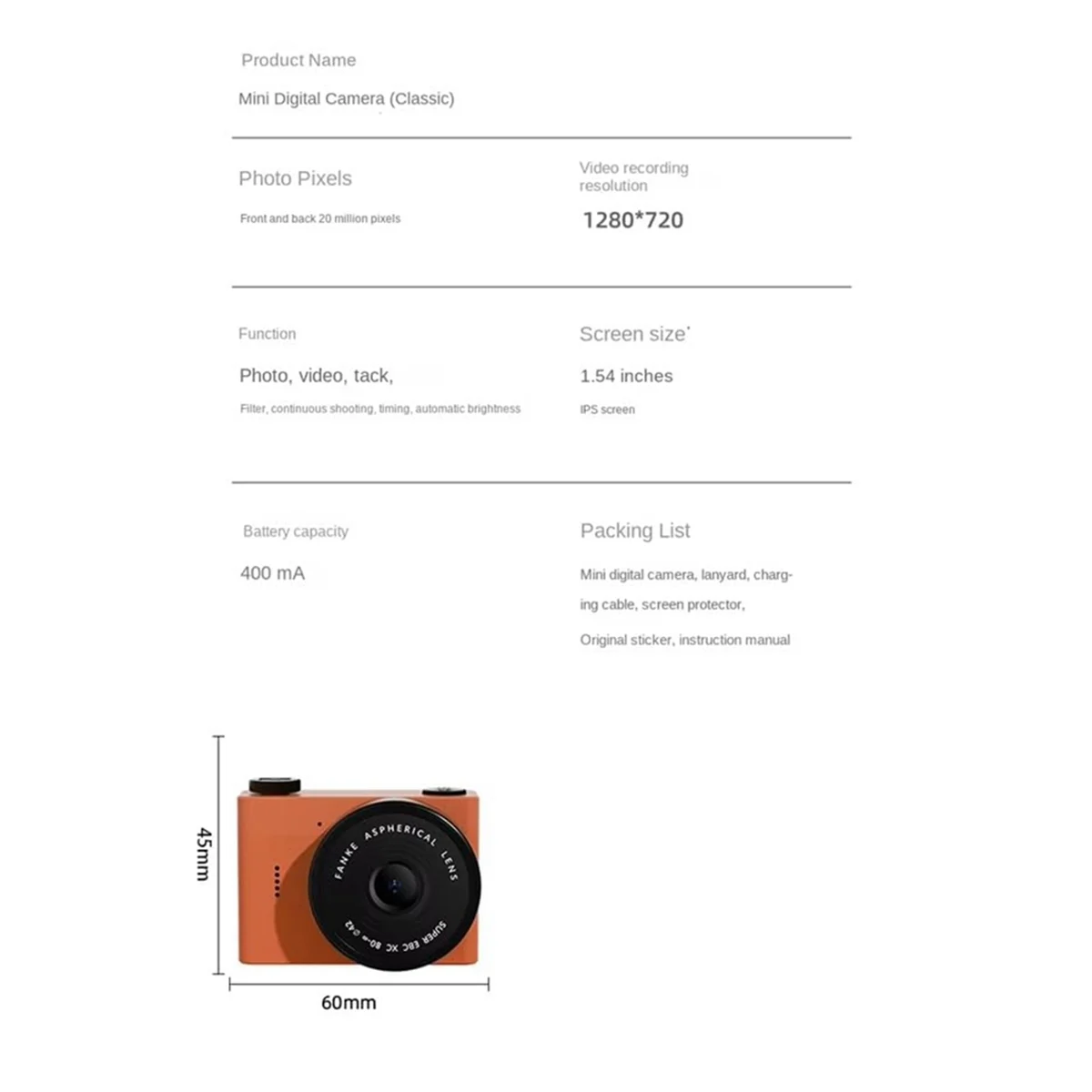 2025+ Small Digital Camera Mini Video Cam Photography Point Camera Christmas Toys for Children Kids New Year Gift Camcorder