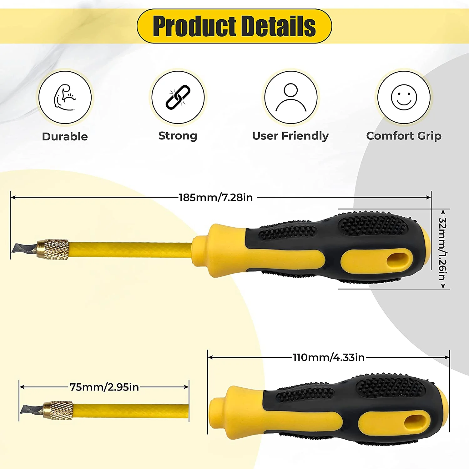 Grout Removal Tool 2 in 1 (Carbide Alloy Head), Grout Remover, Caulking Removal Tool, Grout Cleaning Tool, Scraper