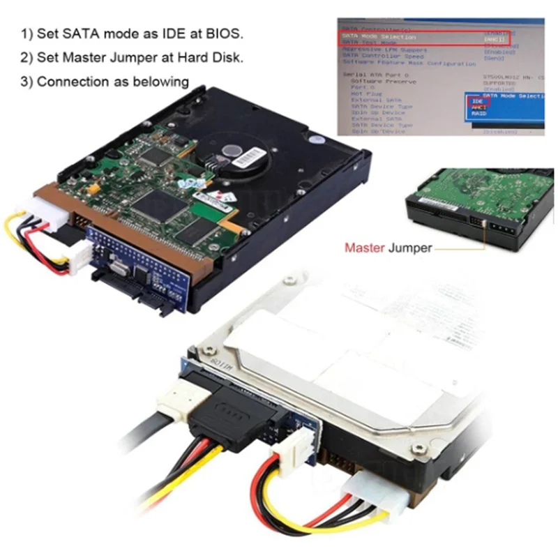 Adapter IDE/PATA 40Pin na SATA żeński PCBA do komputerów stacjonarnych i dysków twardych 3,5 cala — zdjęcie produktu 5