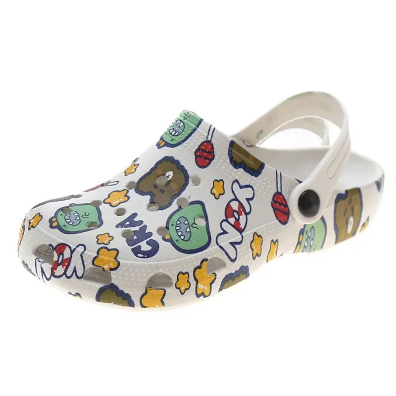 

Cartoon Print Clogs for Women Men, Cute EVA Garden Shoes, Non-slip Beach Sandals, Summer Casual Slippers for Indoor Outdoor