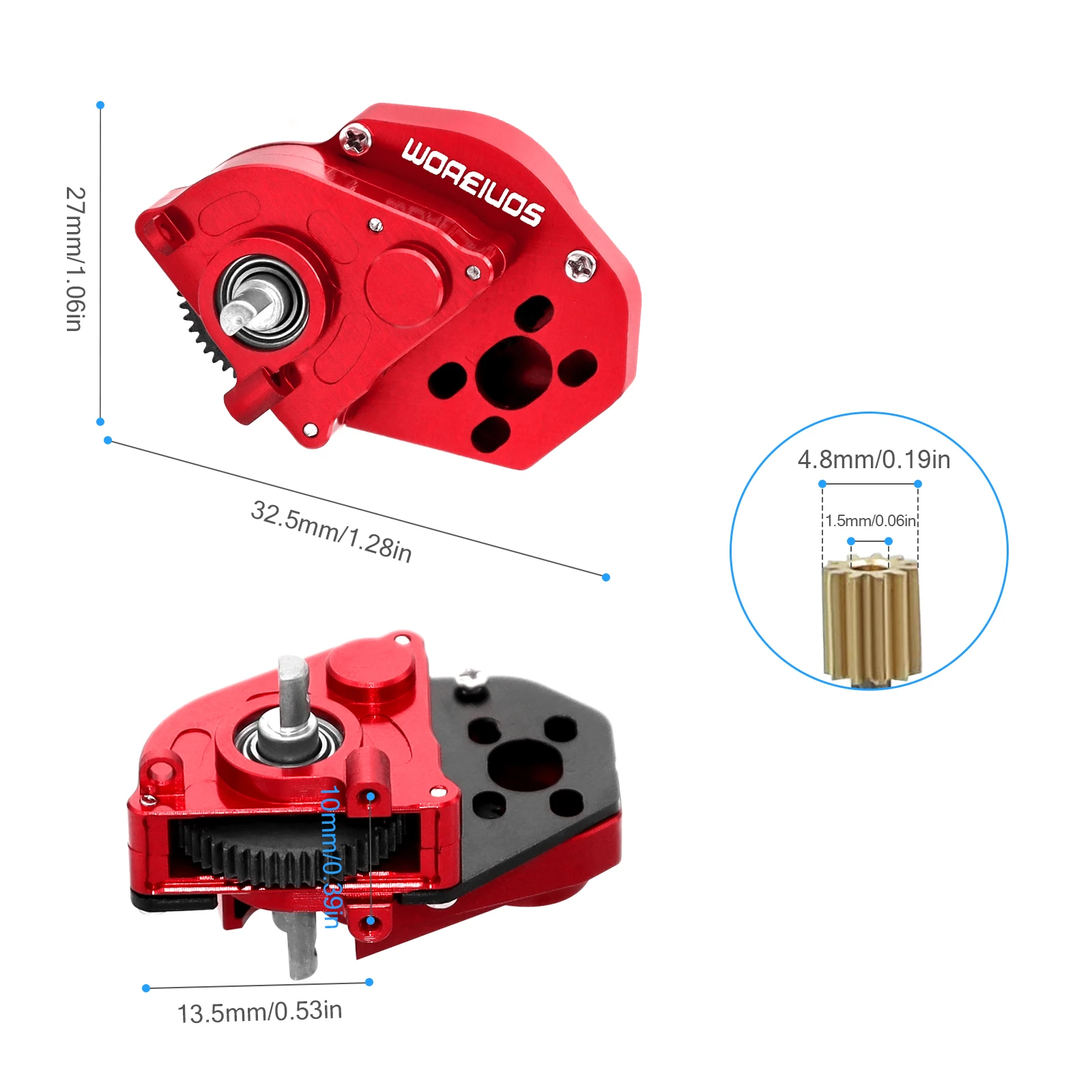 Metal Transmission Aluminum Alloy Full Metal Transmission Assembled Professional for Axial SCX24 1/24 RC Crawler view 6