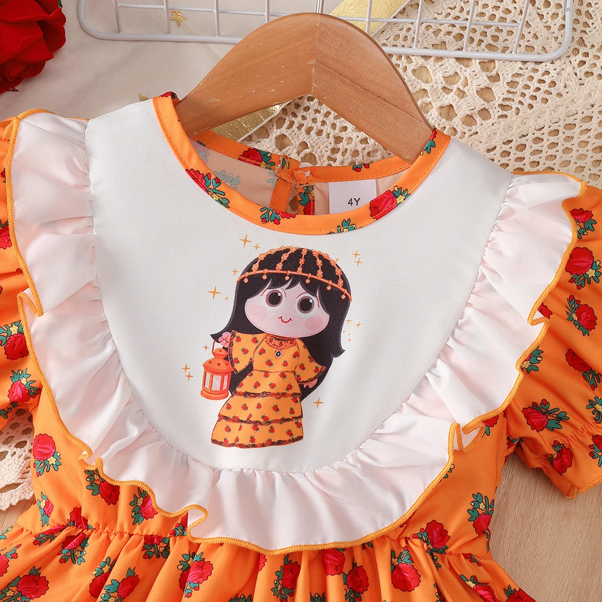2Pcs Casual Dress for Girls 2-7Y Cute Bubble Sleeve Dress+Small Bag Summer Daily Casual Style Children's Dresses Festival Attire
