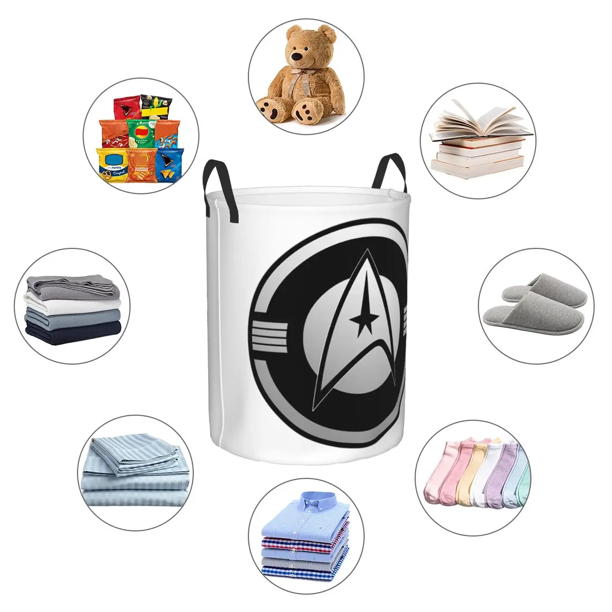 Star Treks Science Fiction TV Series Folding Laundry Baskets Dirty Clothes Sundries Storage Basket Home Organizer Hamper