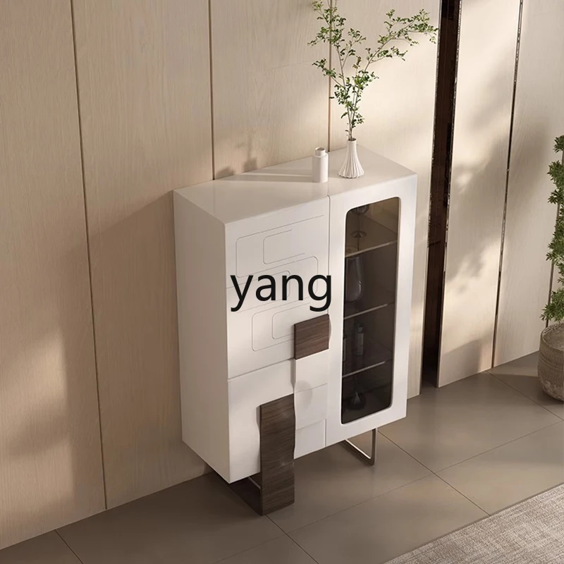 LHHM,  light luxury high-end glass wine cabinet living room household solid wood dining side cabinet
