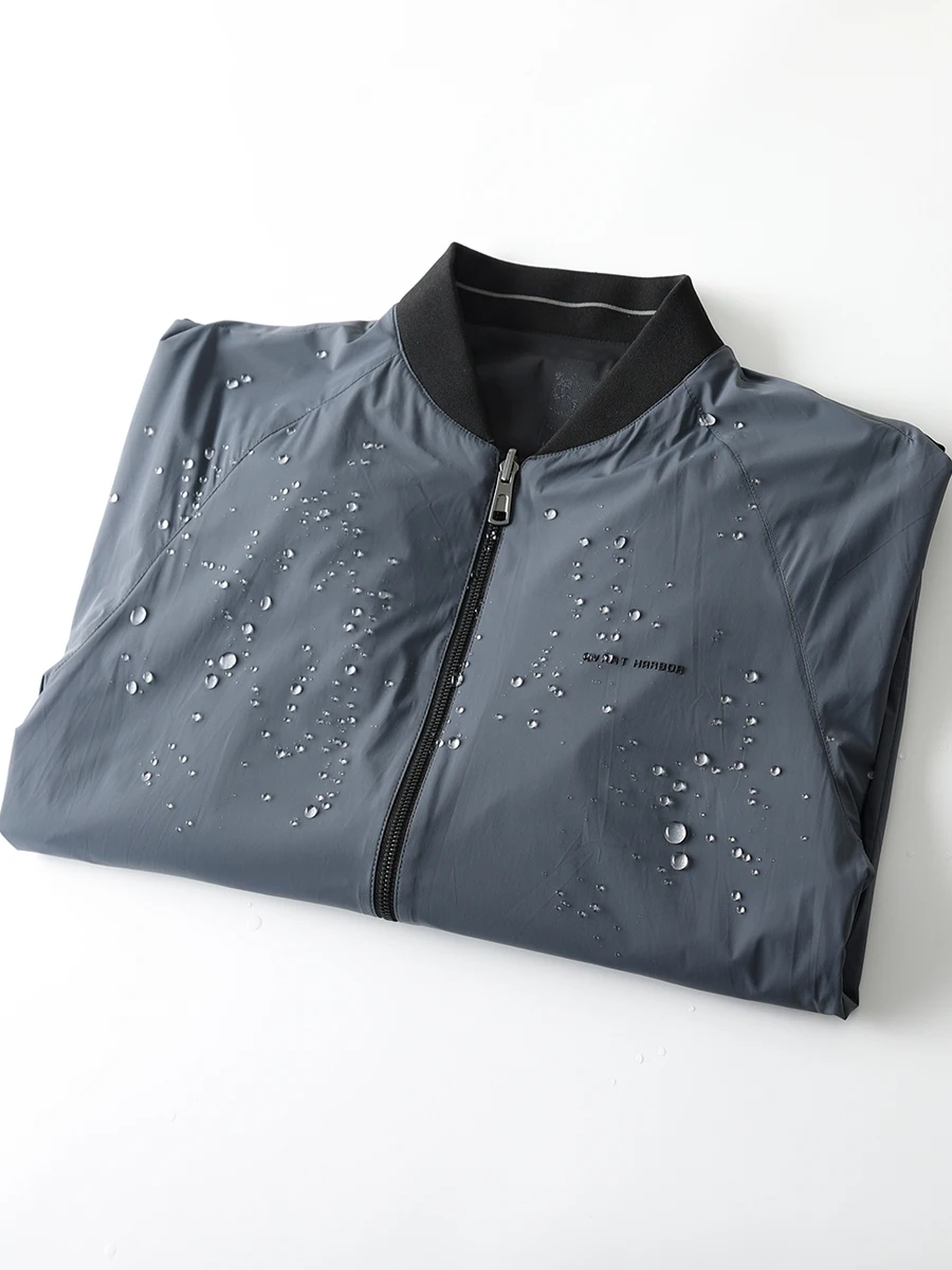 

Double-Sided Wearable Faionable Spring Men's Baseball Collar Letter Print Casual Jaet Sli Urban Sle Long Sve Zipper