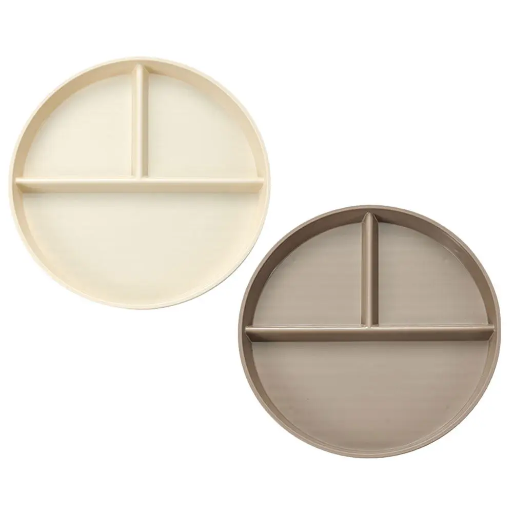 2Pcs Compartment Plates Reusable Divided Dinner Plate for Home Restaurant Coffee Shop Fine Craftsmanship Anti-Skid Bottom Easy