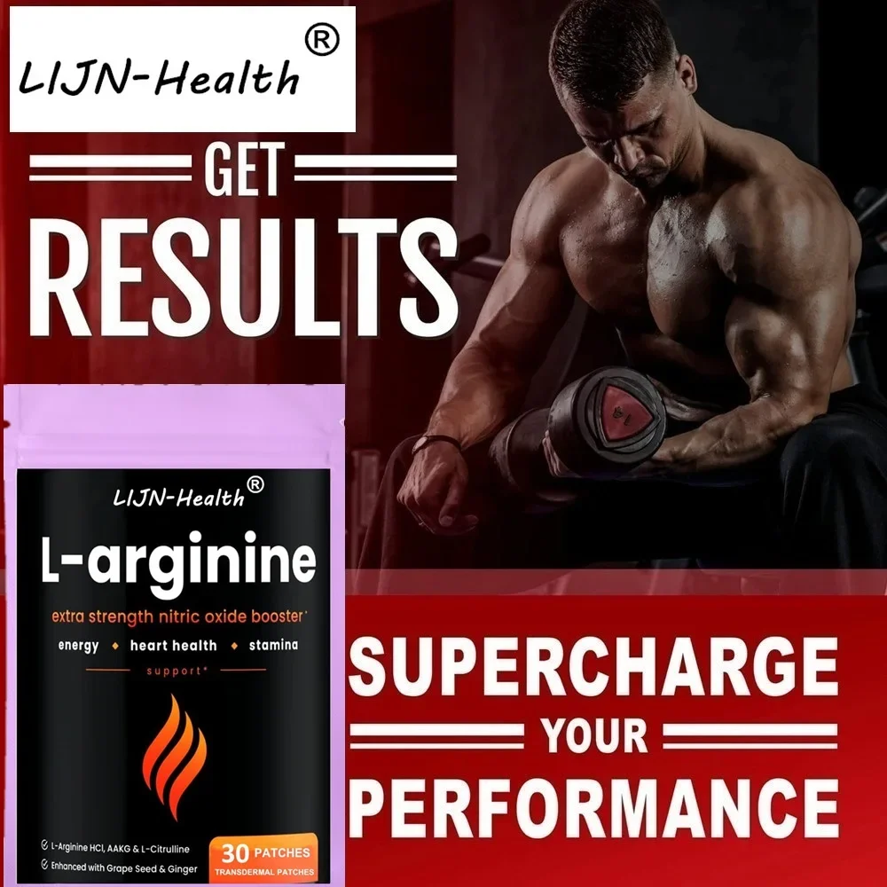 30 Patches L Arginine Transdermal Patches Enhanced with Grape Seed & Ginger  Energy, Blood Flow, Heart Health & Stamina