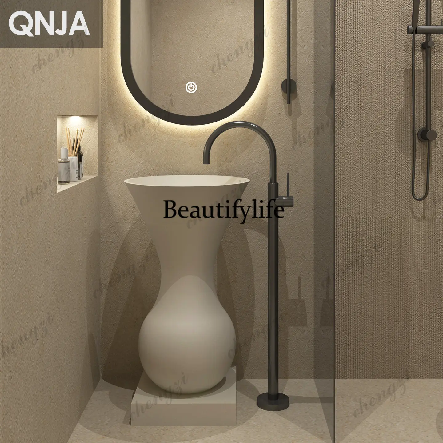 Advanced personalized wash basin designer integrated floor-to-ceiling wash table creative art hotel column basin