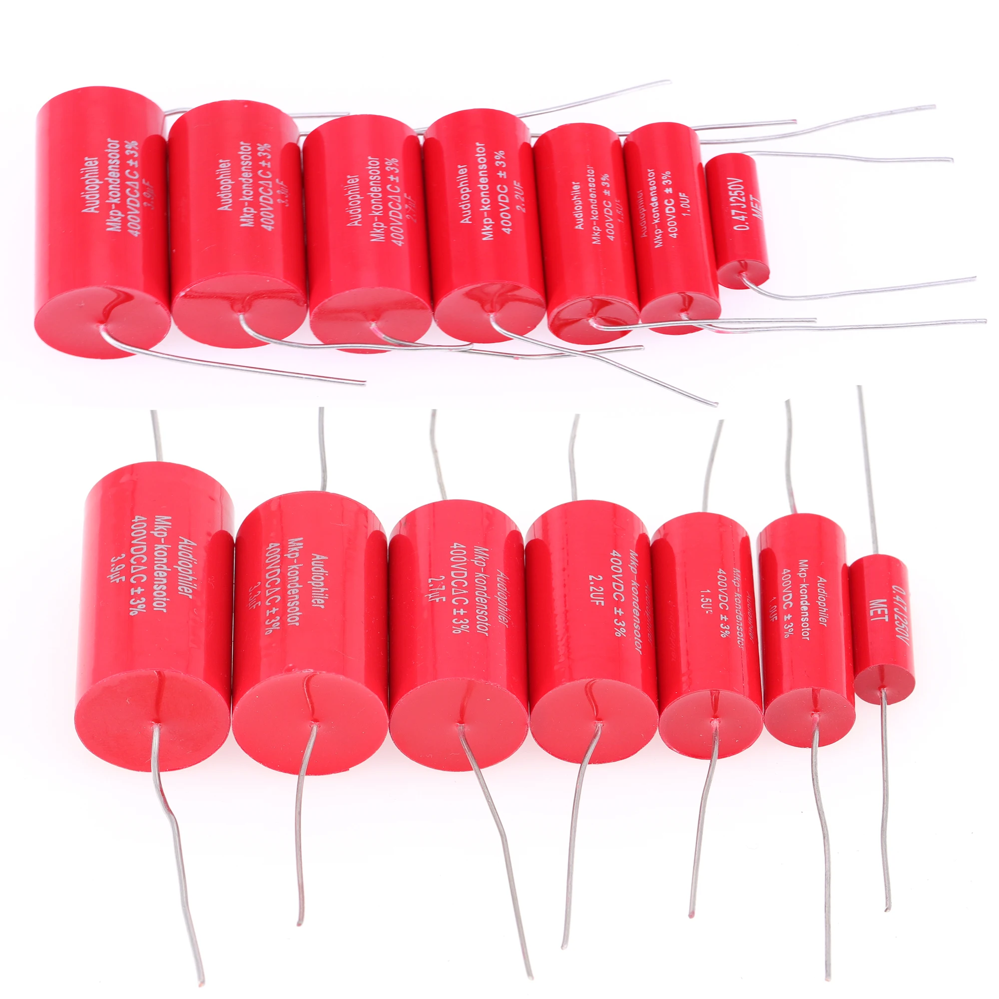

1pc Audiophiler Axial Mkp Capacitor Audio 250v 400v 630v 4.7uf/400v 10uf 1.0uf 1.5uf 6.8uf 8.2uf Frequency Dividing Capacitance