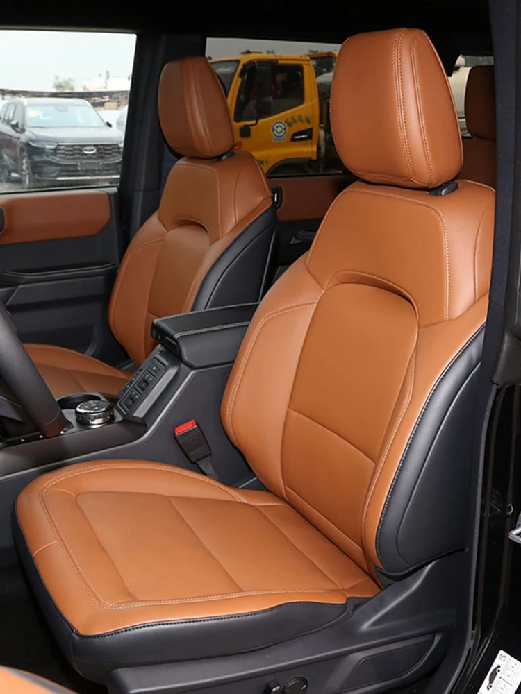 Adventure Grade Top Leather Full Set Seat Covers For Ford Bronco 2021-2025 5 Seater Durable Protection
