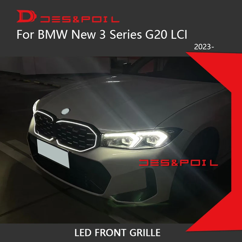 LED Light Grille For 2023 BMW New 3 Series G20 Kidney Grille LCI Front M3 Diamond Grill Grid xDrive 320i 325i 330i M Sport