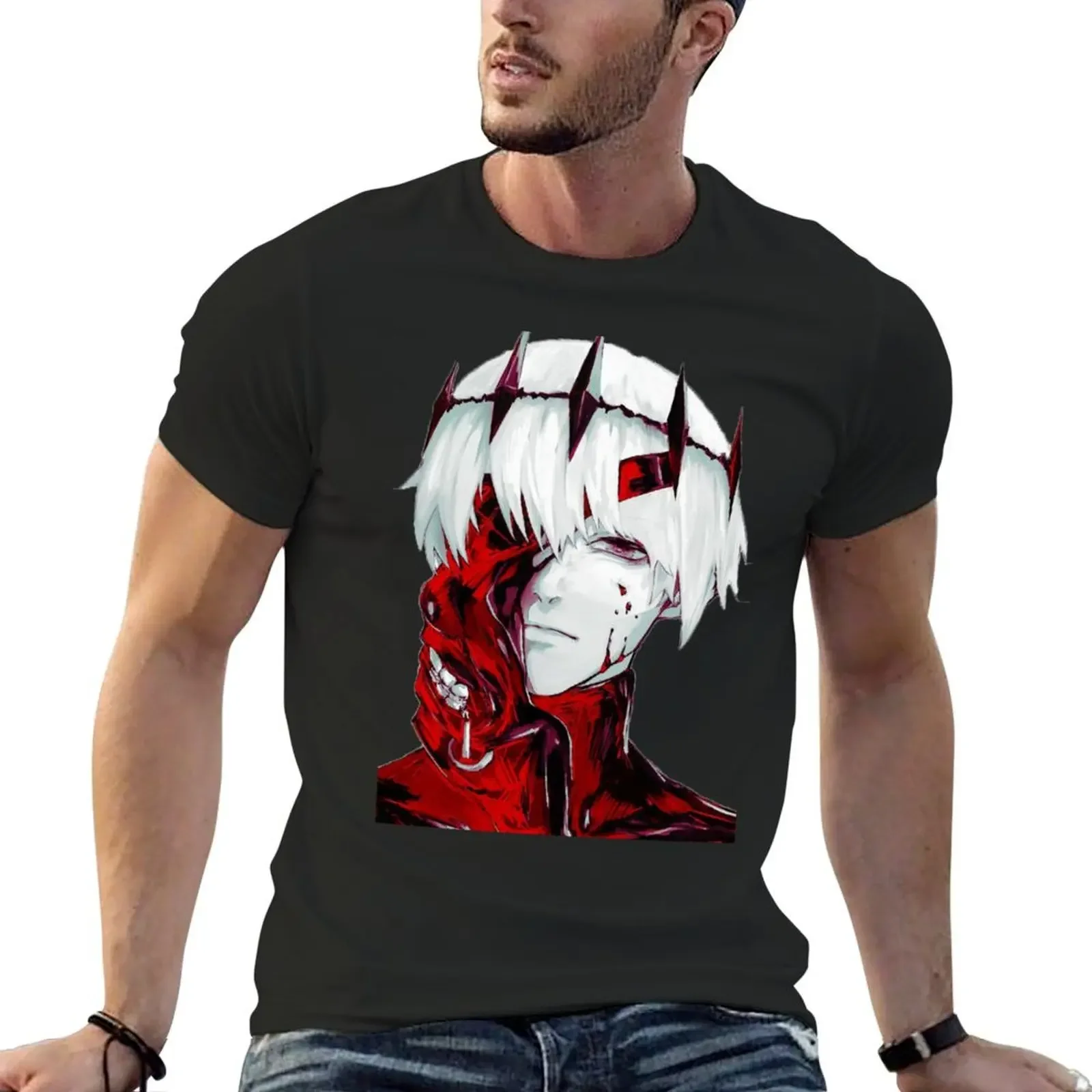 

Kaneki Ken T-Shirt anime stuff plus sizes plain black t shirts men