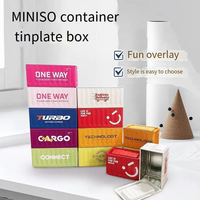 Miniso Container Storage Box No Assembly Required Solid Color Office Desktop Horses Mouthiron Box Mini Small Model Ornaments